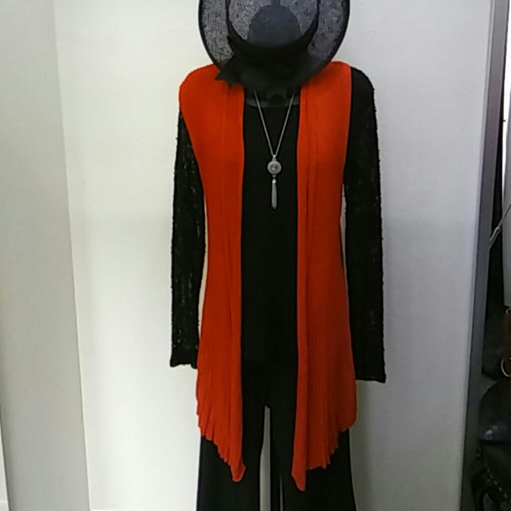 Red Long Vest/ Cardigan